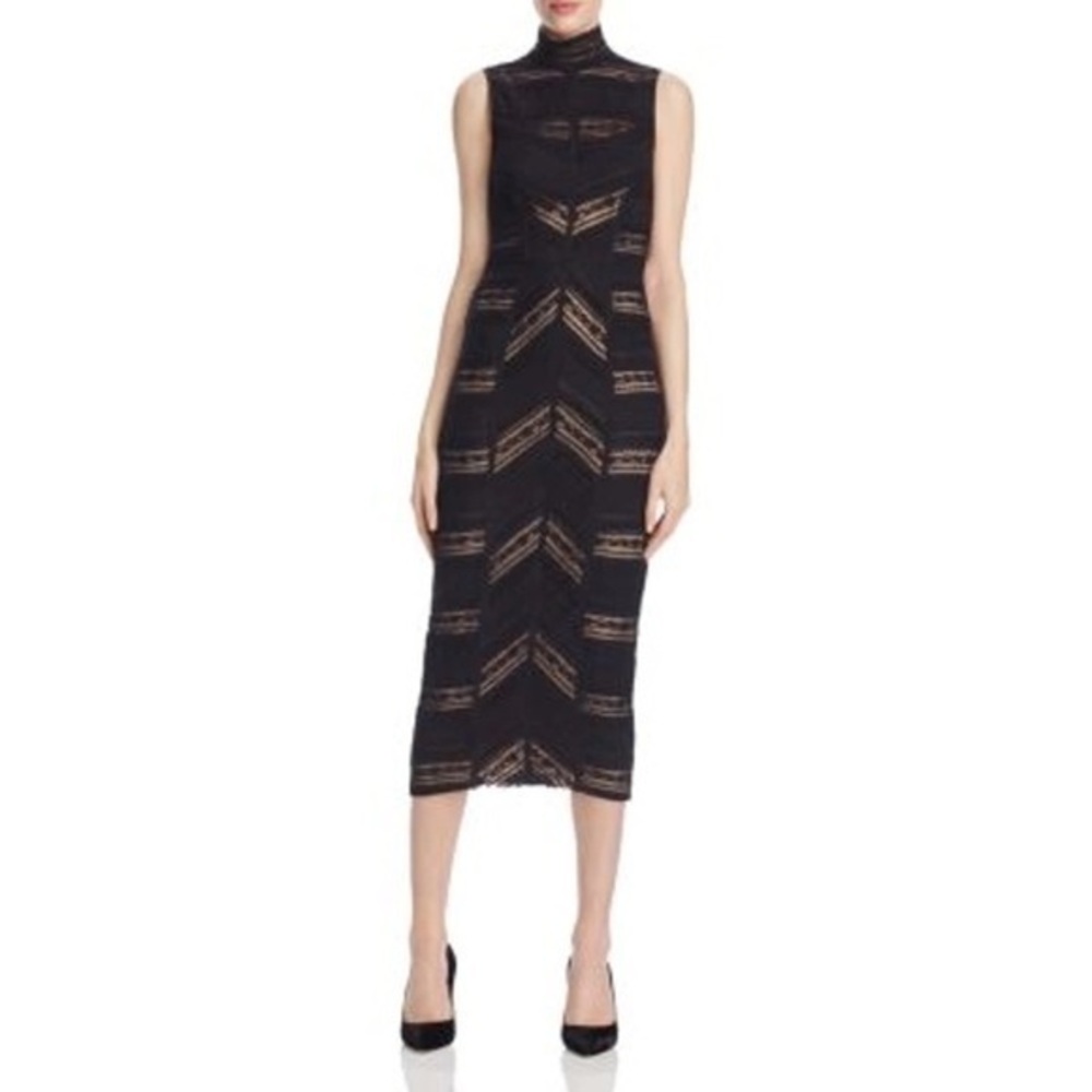Cinq A Sept Nile Midi Silk Lined Lace Dress